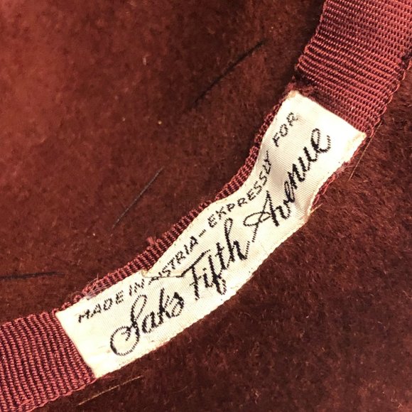 Vtg Saks 5th Ave Felt Hat main image 8